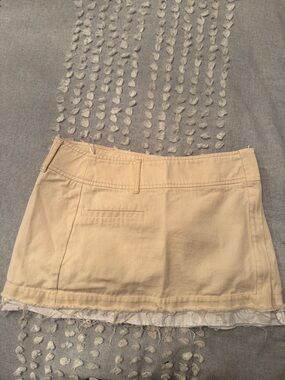 Zara Beige Mini Skirt with Ruffle Hem